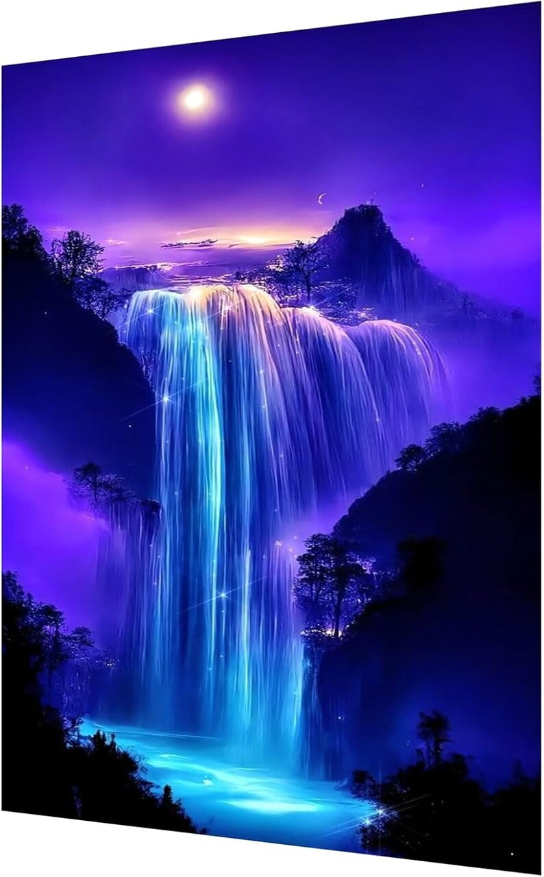 5D Waterfall Diamond Art Painting,Large Diamond Painting Kits for Adults,DIY Full Drill Crystal Rhinestone Arts